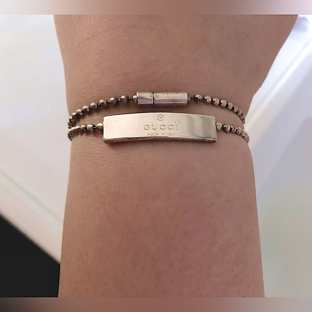 Gucci Sterling Silver 925 Beaded Choker Bracelet